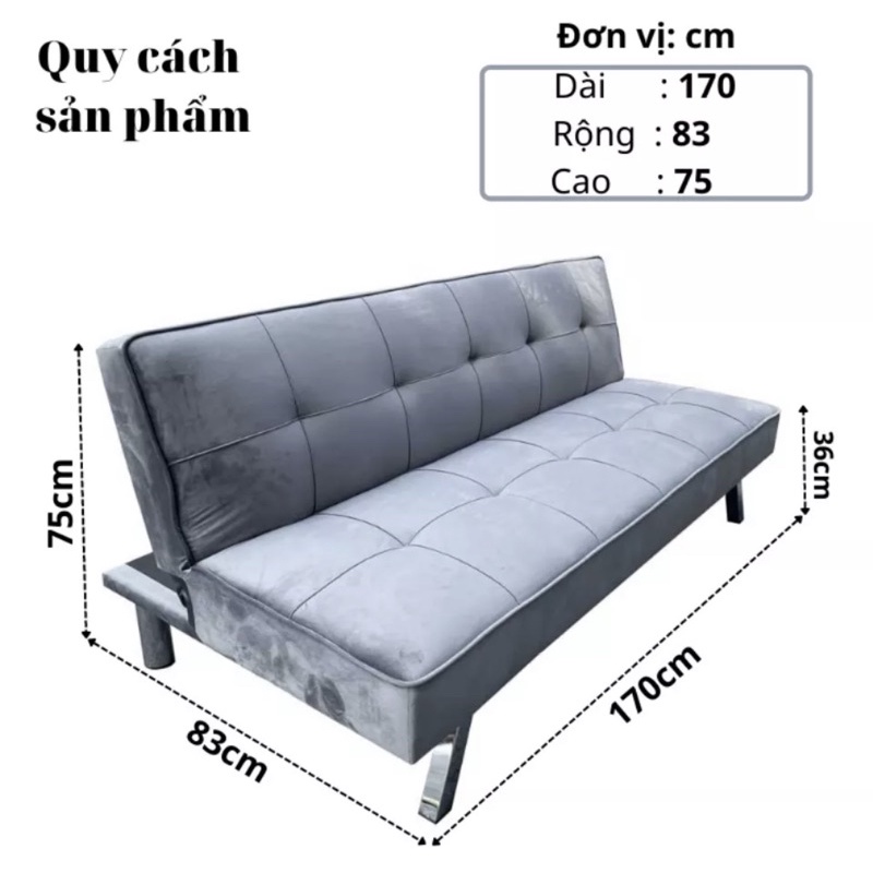 Thanh lý xả kho ghế Sofa Bed Giá Rẻ - Sofa Giường chân kim loại hàng xuất nguyên thùng giấy