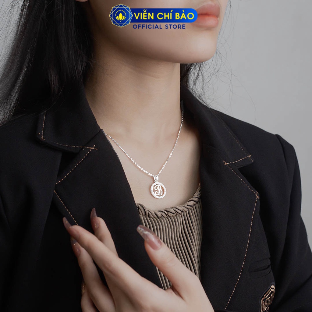 Dây chuyền bạc nữ mặt chữ B khoanh tròn chất liệu bạc 925 thời trang phụ kiện trang sức Viễn Chí Bảo D400693