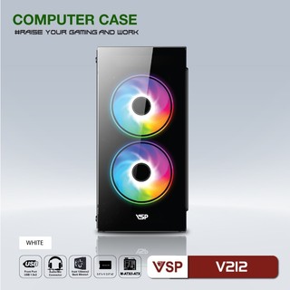 Vỏ Case VSP V212 WHITE (OPTION FAN)