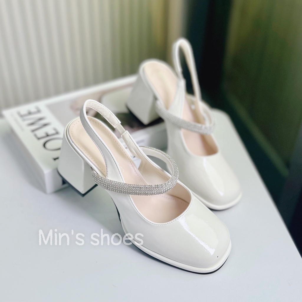Min's Shoes - Giày Gót Vuông Quai Đá Da Mềm Cao Cấp S478