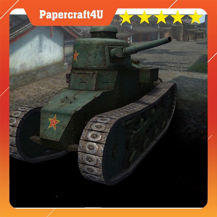 Mô hình giấy thủ công xe tăng quân sự xe tanks Renault RC-31 tỉ lệ 1/50 - World of Tanks