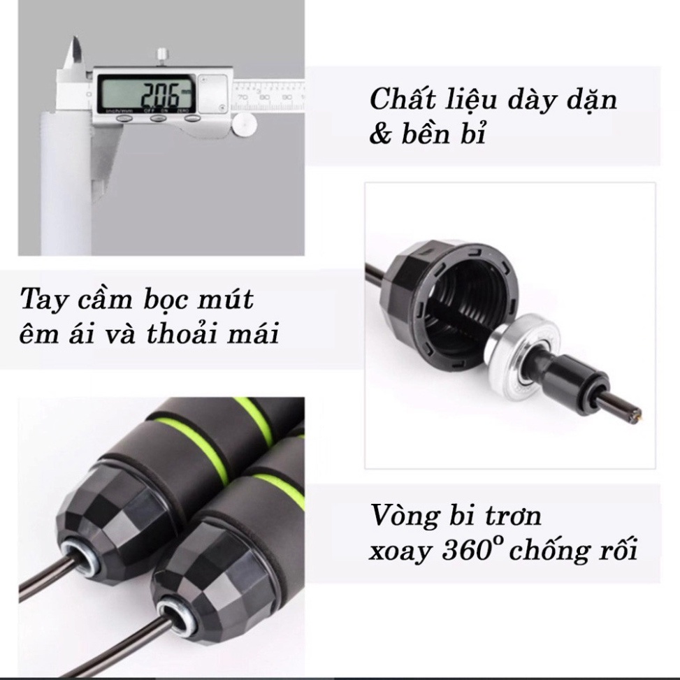 Dây Nhảy Thể Dục Lõi Thép Dây Nhảy Thể Lực Giảm Cân Chịu Lực Siêu Bền