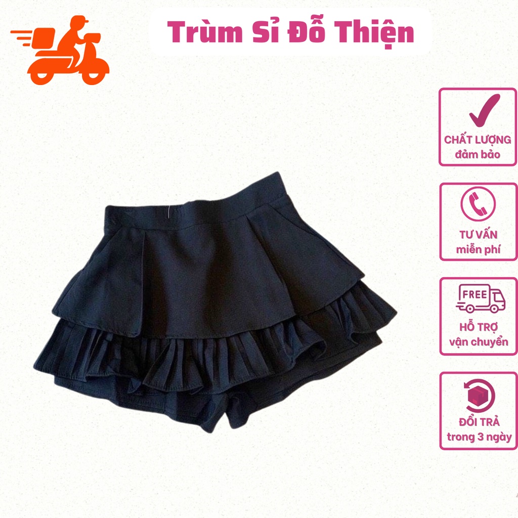 Chân Váy Xếp Ly Xoè 2 Tầng có quần trong 4 Màu đủ Size