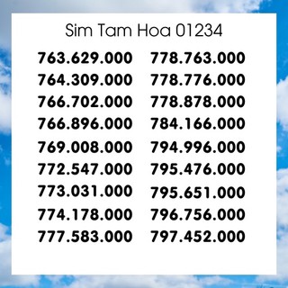 Sim mobifone: sim số đẹp tam hoa các đầu 01234 - sim tiêu diêu - t33