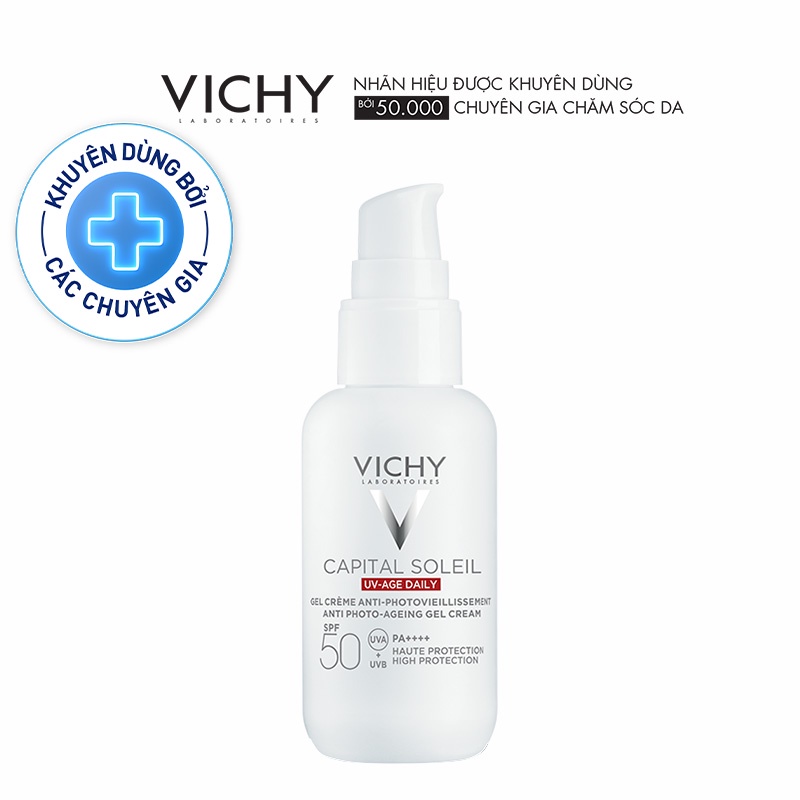 Gel chống nắng bảo vệ da và ngăn ngừa thâm nám, đốm nâu, nếp nhăn Vichy UV Age daily 50ml