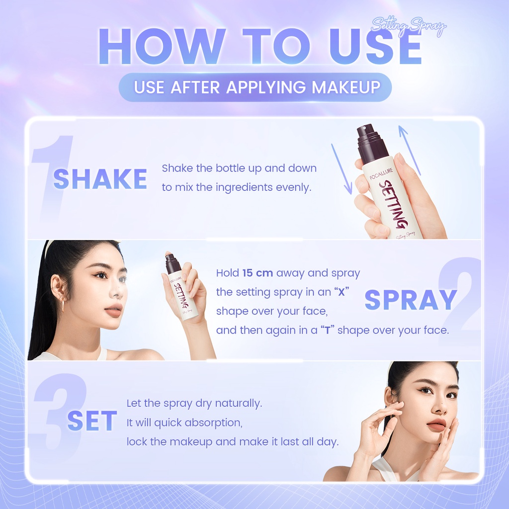 Xịt Khóa Lớp Trang Điểm Focallure Lâu Trôi Kiềm Dầu Hydrat Hóa Và Nuôi Dưỡng Da