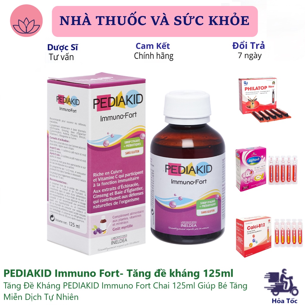 Tăng Đề Kháng PEDIAKID Immuno Fort Chai 125ml Giúp Bé Tăng Miễn Dịch Tự Nhiên