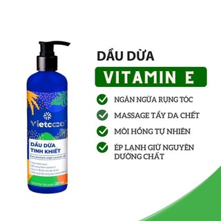 Dầu dừa 100% nguyên chất vietcoco : chai vòi 250ml