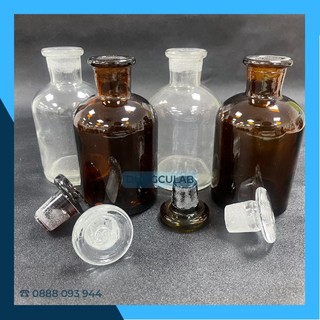 Chai lọ thuỷ tinh trắng / nâu 125ml, nắp đậy mài, miệng rộng / miệng hẹp ONELAB, đựng hóa chất, dược liệu, mỹ phẩm