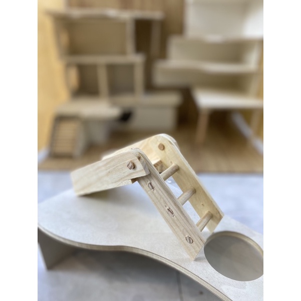 Thang gập gỗ thông cho hamster, sóc