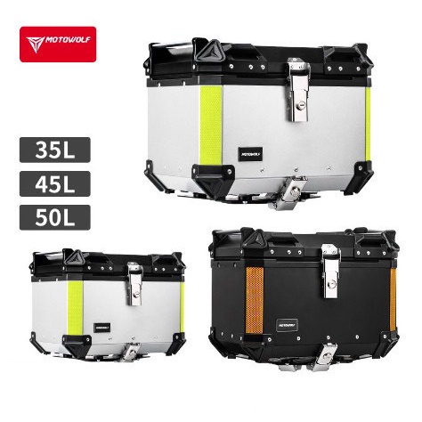 Thùng nhôm xe máy - Thùng nhôm MOTOWOLF gắn hông xe máy chính hãng 35-45-50L Đựng Đồ gắn mọi loại baga