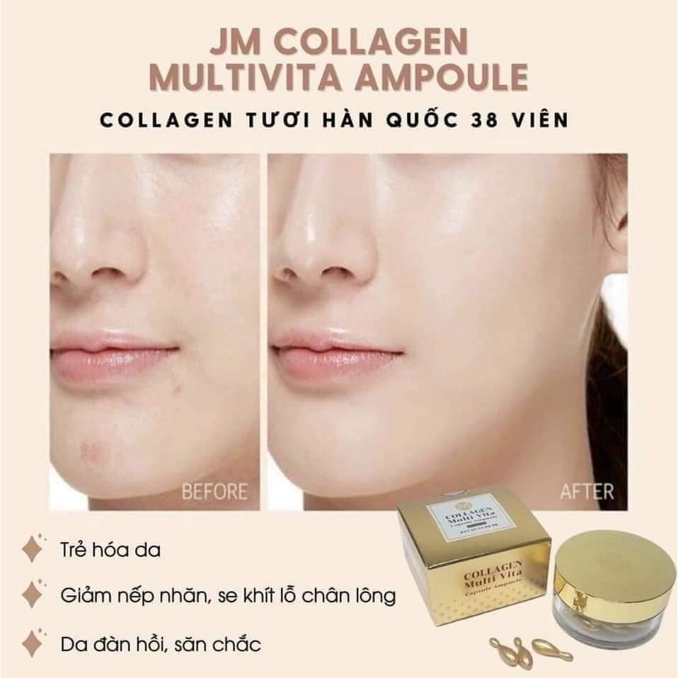 Vỉ 12 Viên Collagen tươi JM Collagen Multi Vita Capsule Ampoule