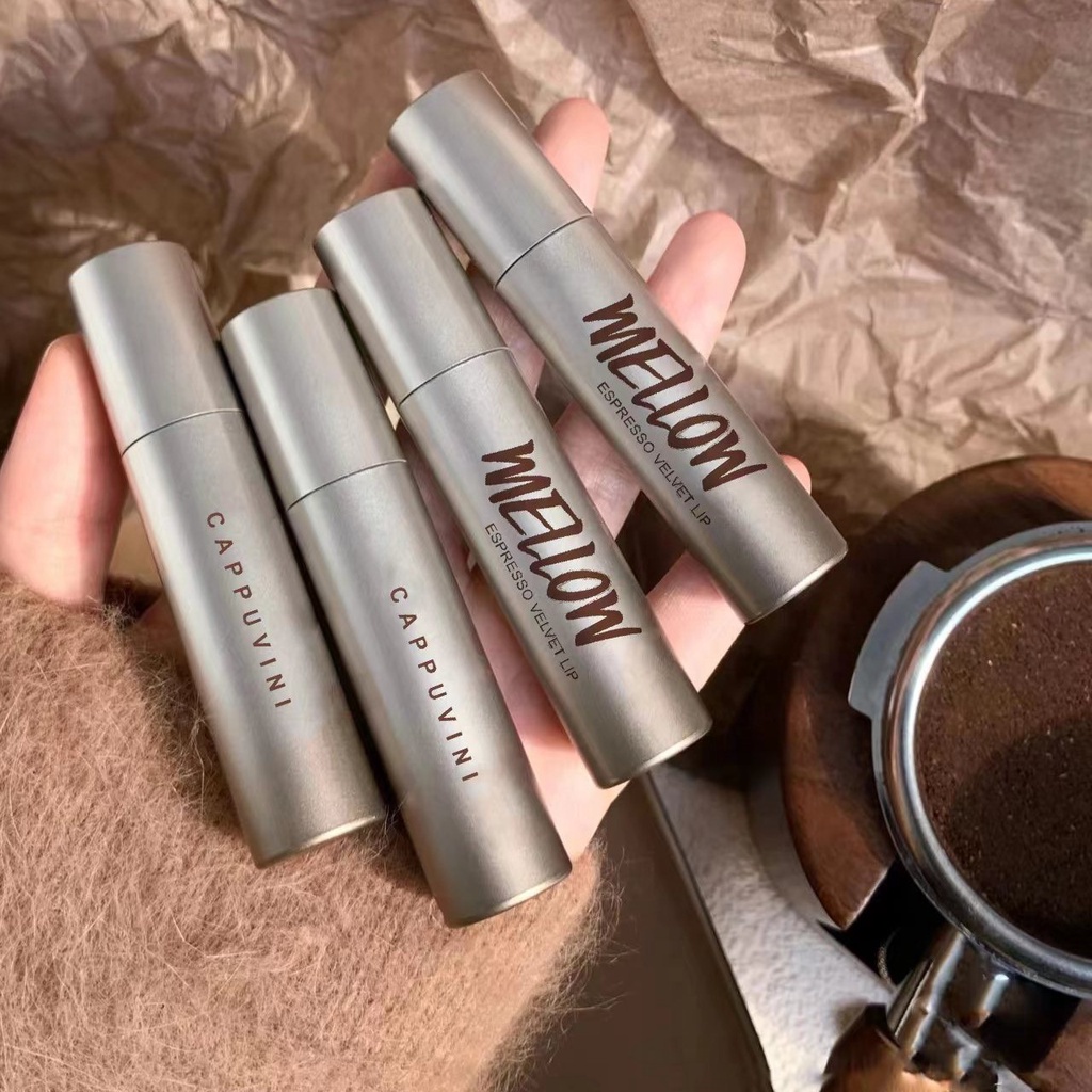Son kem Cafe CAPPUVINI mềm mịn căng mọng môi Mellow Espresso Velvet Lip Tint Coffee
