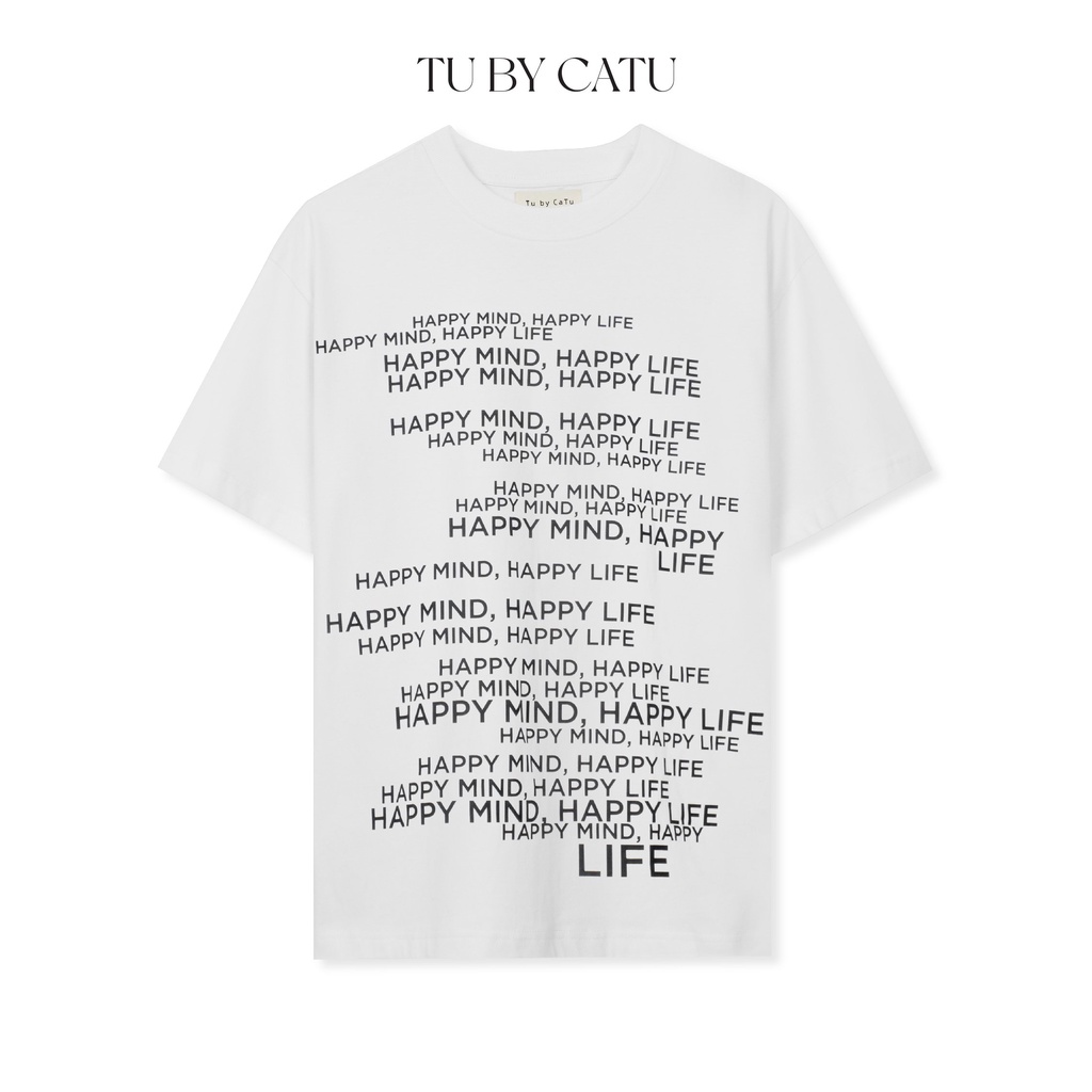 TUBYCATU | Áo thun white happy tee trắng