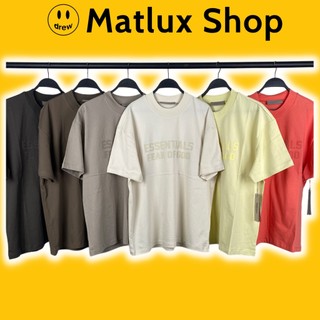 Áo thun Fear Of God FOG Essentials FW23 Big Logo bản cao cấp, Áo tee FOG Essentials in nhung form rộng