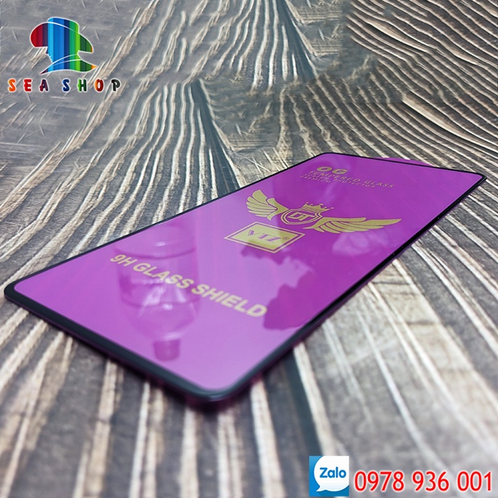 Kính cường lực cao cấp OG tím cho Realme C1,C2,C3i, C11, C12,C15, C17,C19,C20, C21, C25- Độ cứng cao, Cảm ứng mượt mà