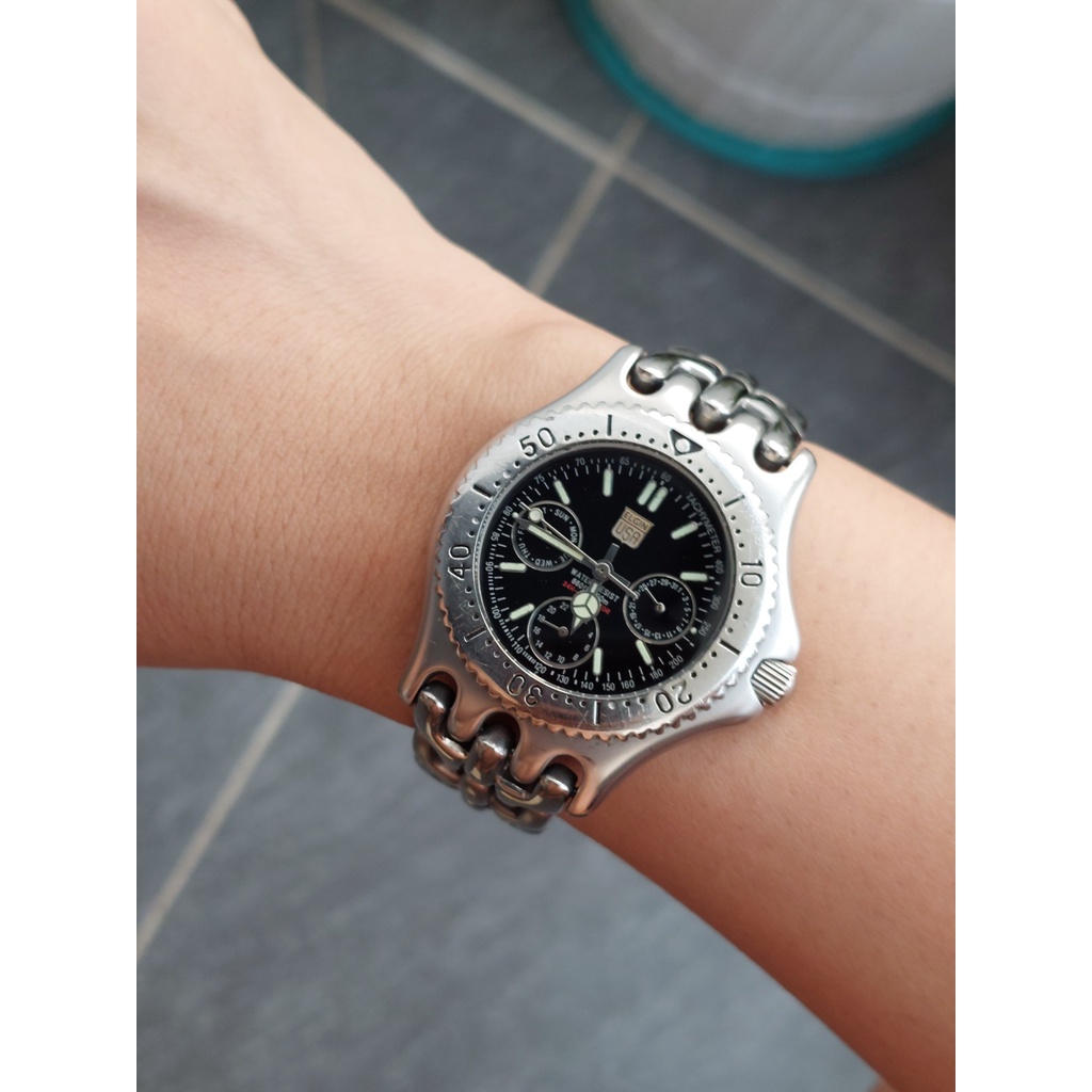 Đồng hồ nam Elgin 6 kim dây xương cá chạy pin hàng Si