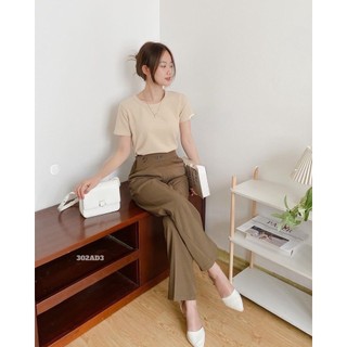 Quần vải dáng suông cạp chéo 302AD3
