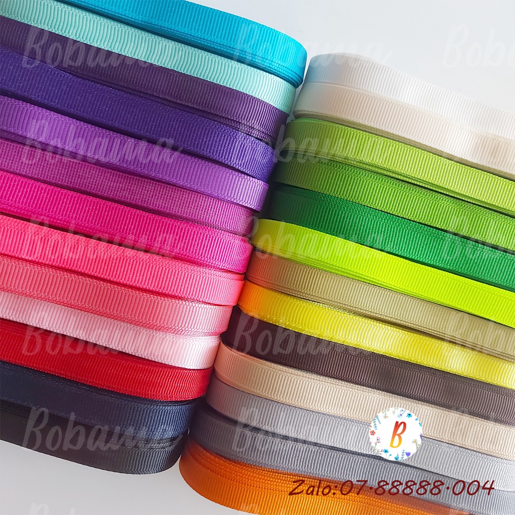 Bó 10m dây ruy-băng gân 1cm dùng trang trí handmade