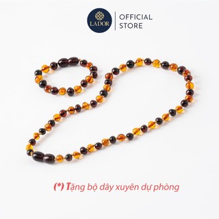 Vòng hổ phách Amber huyết - cognac tự nhiên cho bé - Trang sức Lador - LD00013