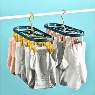 Móc Phơi Tất Vớ Tã Lót 12 Kẹp Gấp Gọn Phơi Quần Áo Trẻ Em 88186 BẢO NHI SHOP