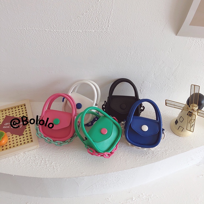 Bololo Túi Đeo Chéo Hình Vuông Nhỏ Nhắn Phong Cách Hàn Quốc Thời Trang Cho Bé Gái