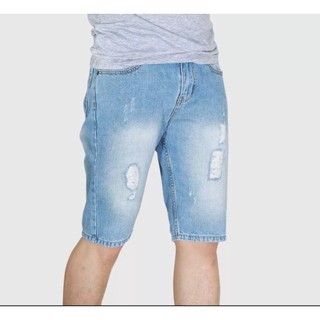 Quần short, Quần Đùi Jeans nam cào rách nhẹ.