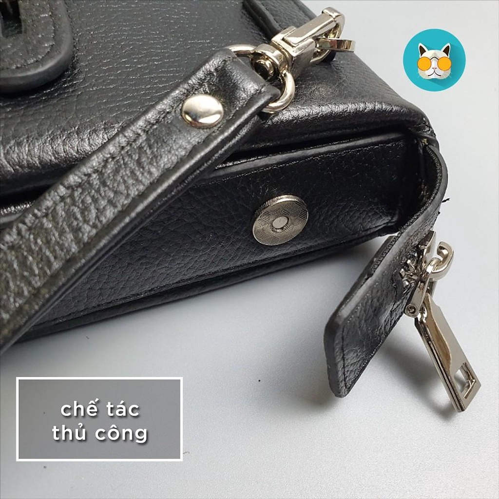 Clutch cầm tay da bò thật, ví cắp nách nam