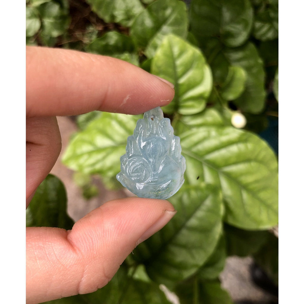 Bà Hồ Ly Chúa ôm hoa đá Aquamarine xanh dương x Tặng kèm túi đựng HL150 - Hợp mệnh Mộc, Thủy