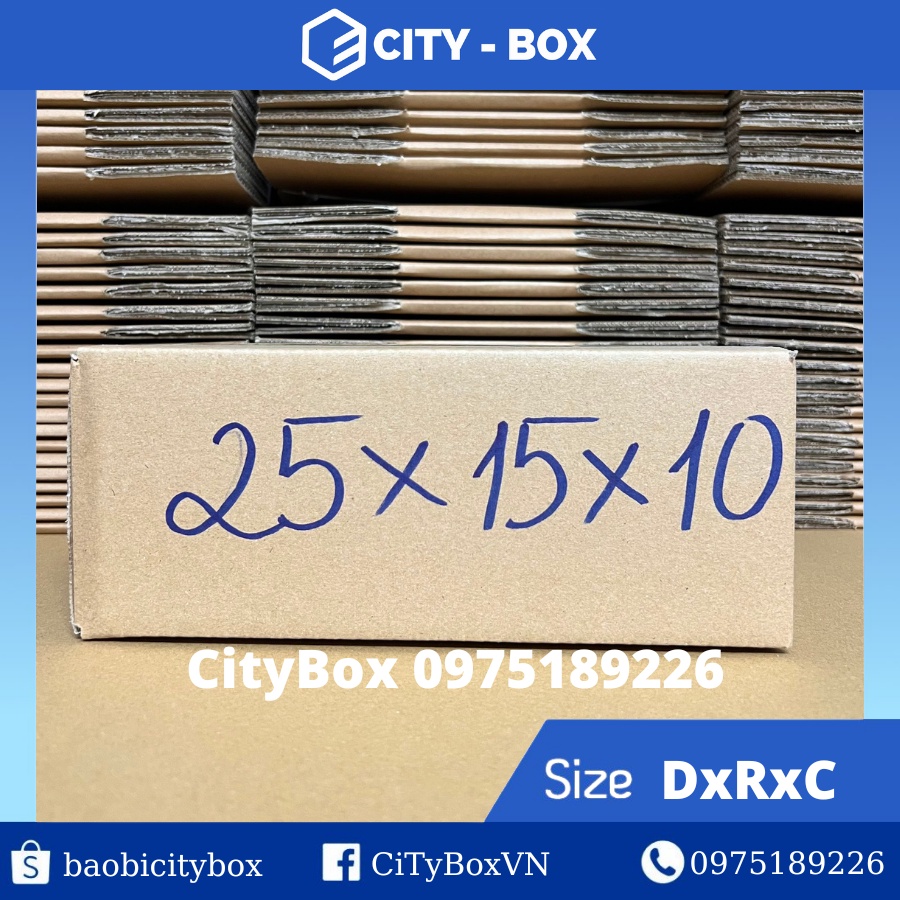 set 50 hộp 25x15x10 hộp carton ship cod - 25x15x10 hộp đóng hàng