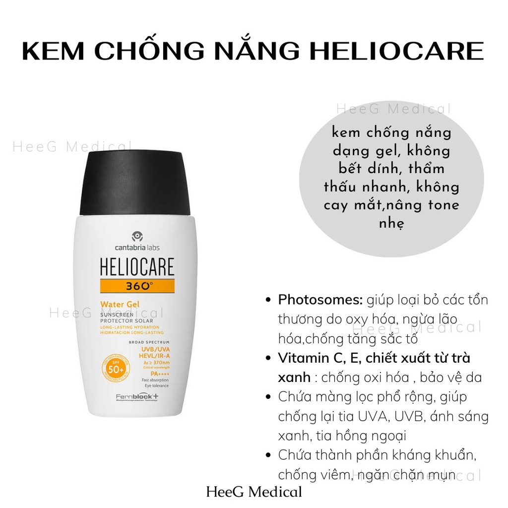 Kem chống nắng Heliocare water gel 50ml