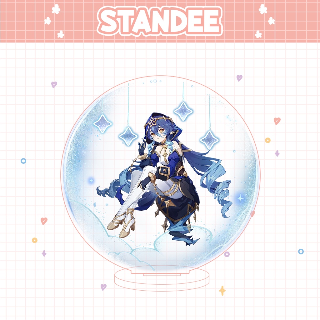 Móc khóa mô hình standee đứng để bàn Layla Genshin Impact đáng yêu chibi trang trí quà tặng