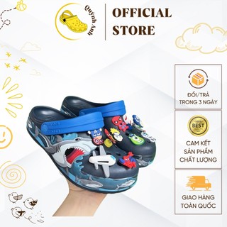 Dép crocs kid shark 🔥 tặng 10 jibbitz 🔥dép crocs kid shark cá mập cho bé trai siêu dễ thương