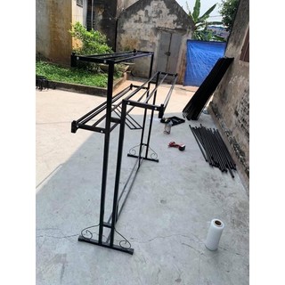 dàn treo quần áo (dàn lệch)  ( TẶNG KÈM 10 MÓC NHỰA + DỤNG CỤ THÁO LẮP)
