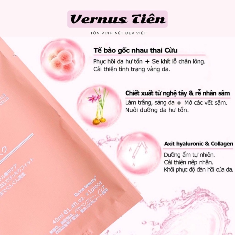 Mặt nạ nhau thai cừu nhật mask giấy rwine dưỡng da dưỡng ẩm 40ml