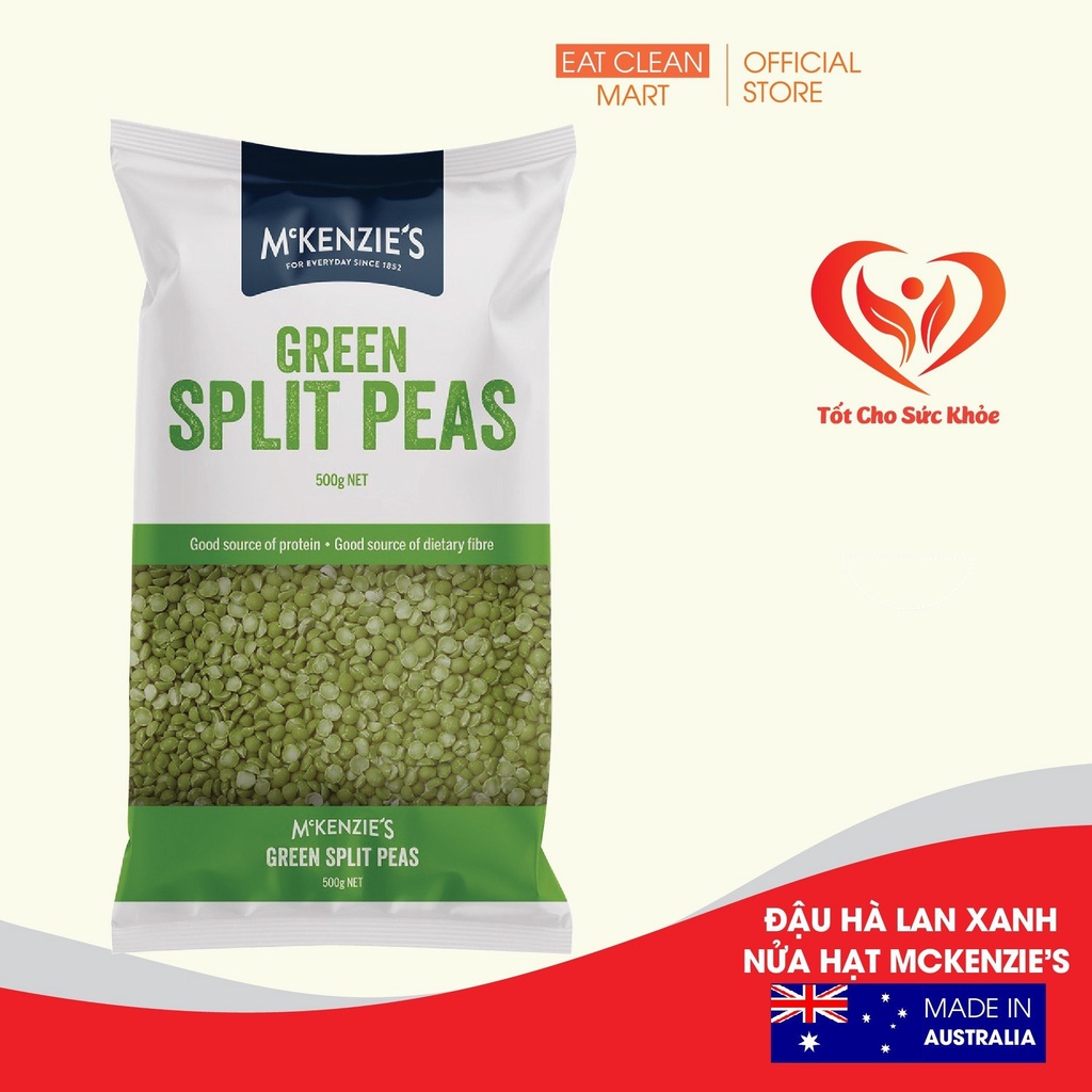 Đậu Hà Lan Xanh Nửa Hạt McKenzie's - Green Split Peas - Túi 375g