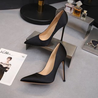 Giày mũi nhọn satin 9cm