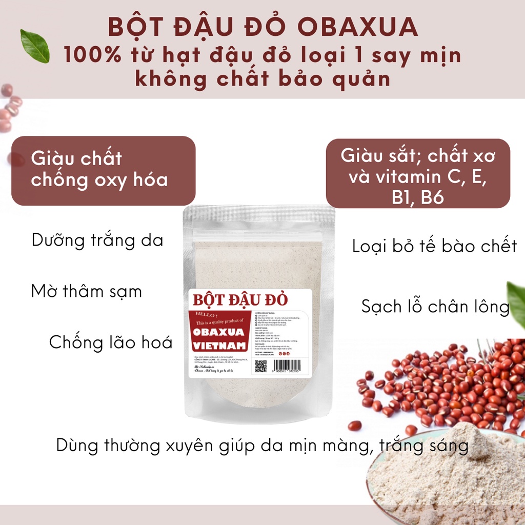 Bột đậu đỏ [ 1KG ] nguyên chất 100% Organic - Tắm trắng da, dưỡng ẩm, mờ thâm, tẩy TBC | BigBuy360 - bigbuy360.vn