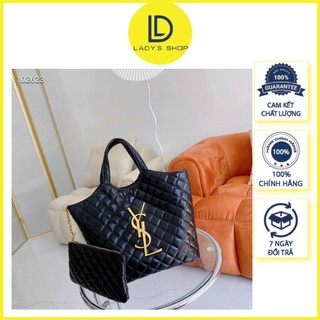 Túi xách nữ ysl sang chảnh size 20cm màu đen chất da mềm mịn