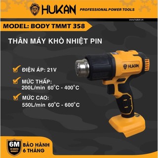 Body khò thổi nhiệt pin, máy thổi hơi nóng hukan 358, chân pin phổ thông
