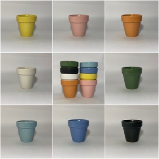 Chậu sứ 6x6cm / Chậu sứ tráng men - chậu mini trồng sen đá, xương rồng