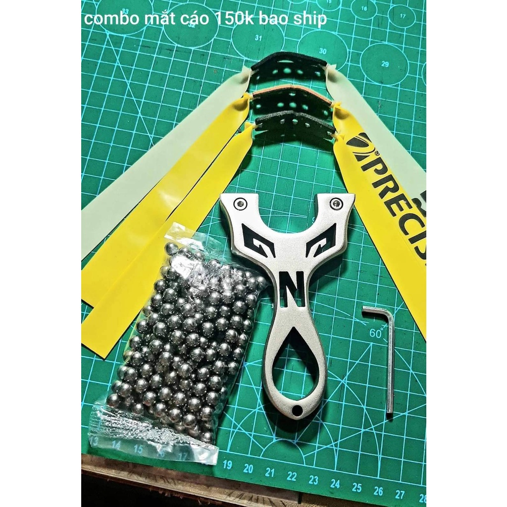 Ná Cao Su Mắt Cáo Chữ N inox 304 Hàng Mới kèm 3 thun 1 túi bi