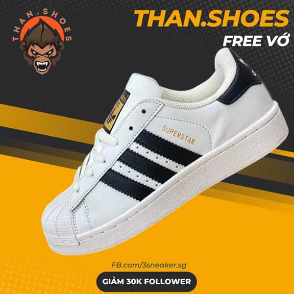 Giày Adidas Superstar Gold Label, Adidas Sò Tem Vàng - Than.Shoes