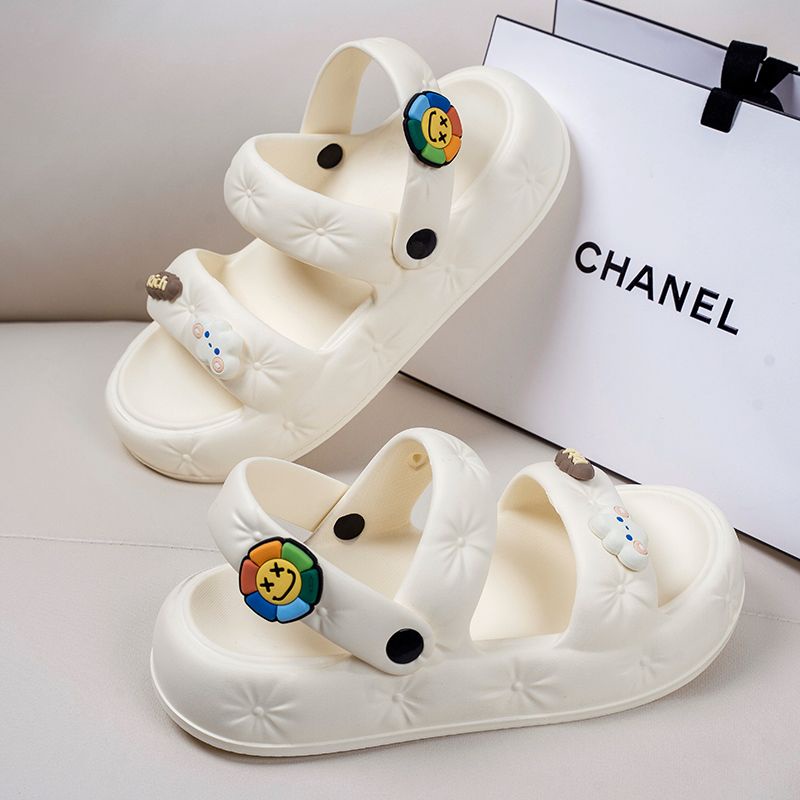 Dép bánh mì nữ sinh mùa hè ngoài trời đế dày chống trượt dép cao su