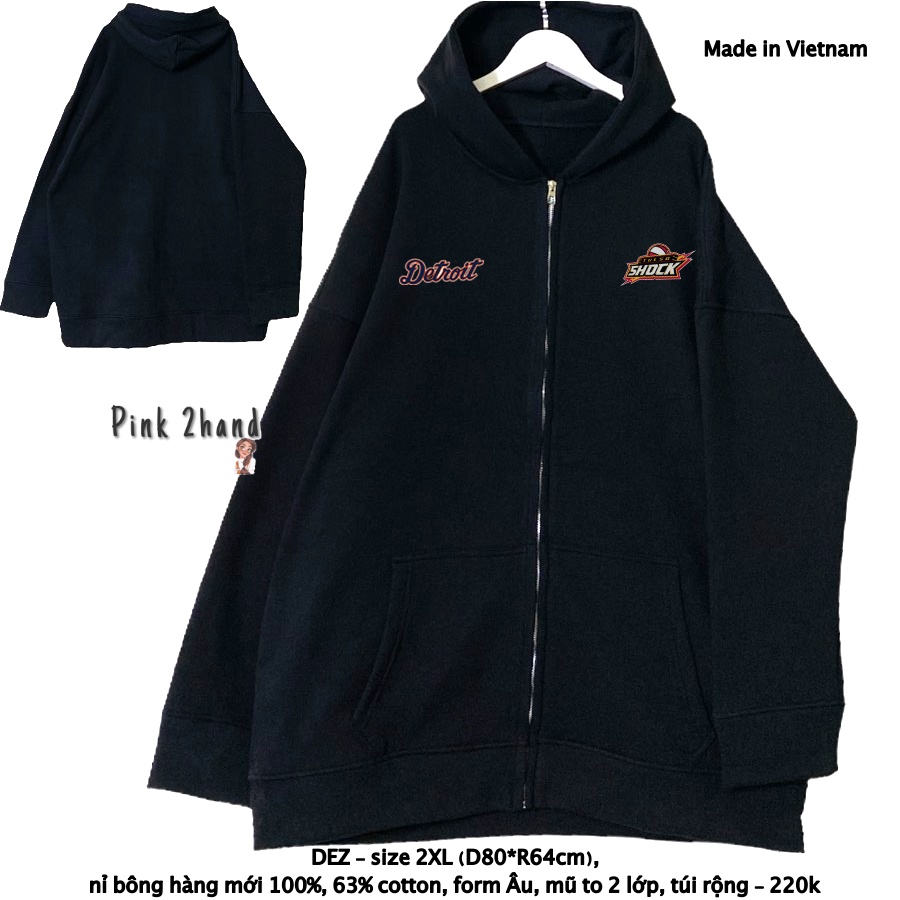 Áo Hoodie nữ, nam 2hand, chất dày, size XL/XXL - 2404-1