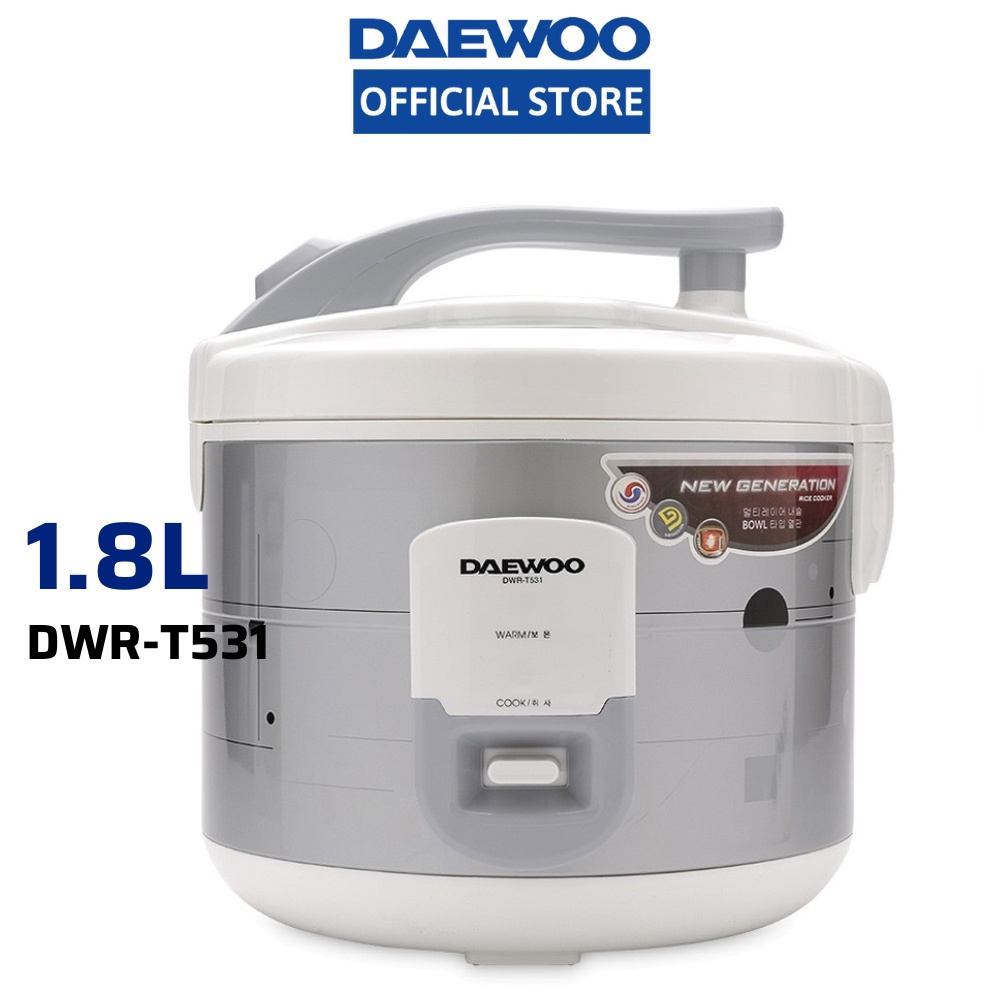 Nồi cơm điện cơ Daewoo 1.8L DWR-T531 Made in Thailand, Bảo hành 12 tháng
