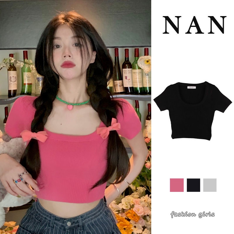 Áo kiểu crop top NZN cổ vuông thời trang phong cách Hàn Quốc quyến rũ dành cho nữ