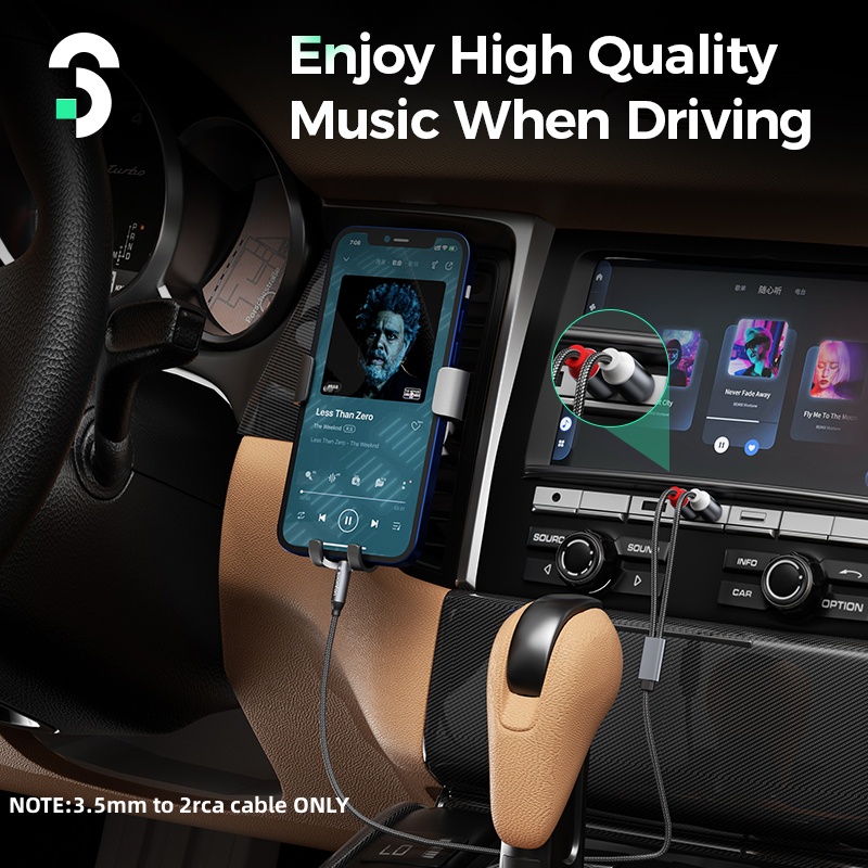 Cáp Bộ Chuyển Đổi Âm Thanh RCA Sang AUX 3.5mm Mạ Vàng 2M 2RCA Chuyên Dụng Cho Loa Xe Hơi / TV xe hơi