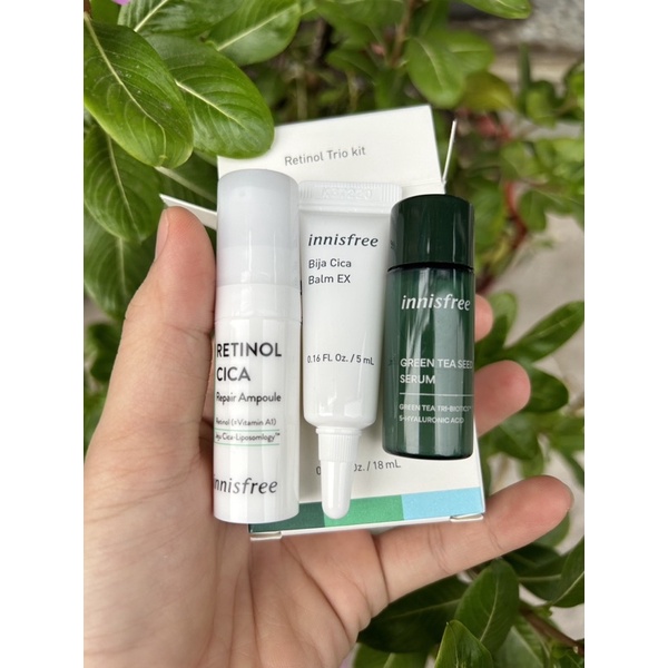 Bộ sản phẩm dưỡng ẩm và phục hồi da Innisfree Retinol Trio Kit
