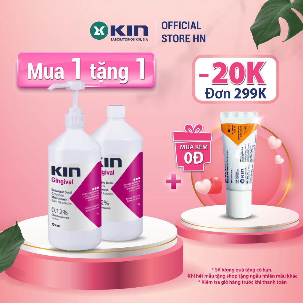 Nước Súc Miệng Kin Gingival 1000ML, Ngăn Ngừa Viêm Nướu Nha Chu, Hôi Miệng, Chảy Máu Chân Răng
